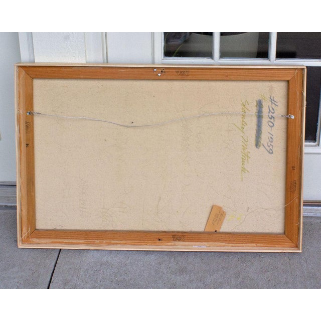 Wood 1959 “Quince” Oil on Canvas Abstract Still Life Painting Signed by Stanley Mitruck For Sale - Image 7 of 10