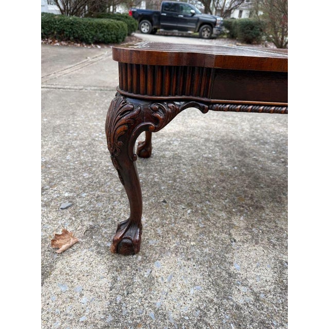 Chippendale Mahogany Ball and Claw Foot Coffee Table For Sale - Image 3 of 5