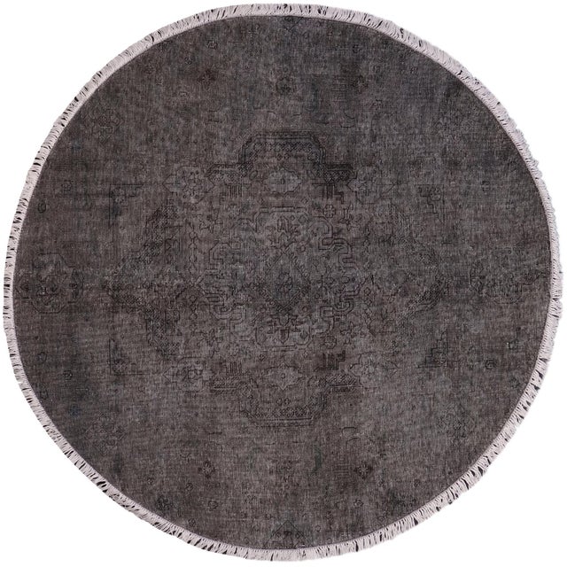 Boho Chic Persian Gray/Black Wool Rug - 6'1'' X 6'2'' For Sale - Image 10 of 10