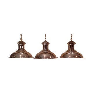 Vintage Barn Polished Nickel Pendants - Set of 3 For Sale