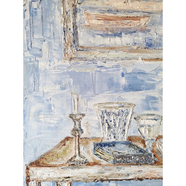 "The Staircase" Contemporary Original Post-Impressionist Style Interior Scene Oil Painting on Canvas For Sale - Image 9 of 9