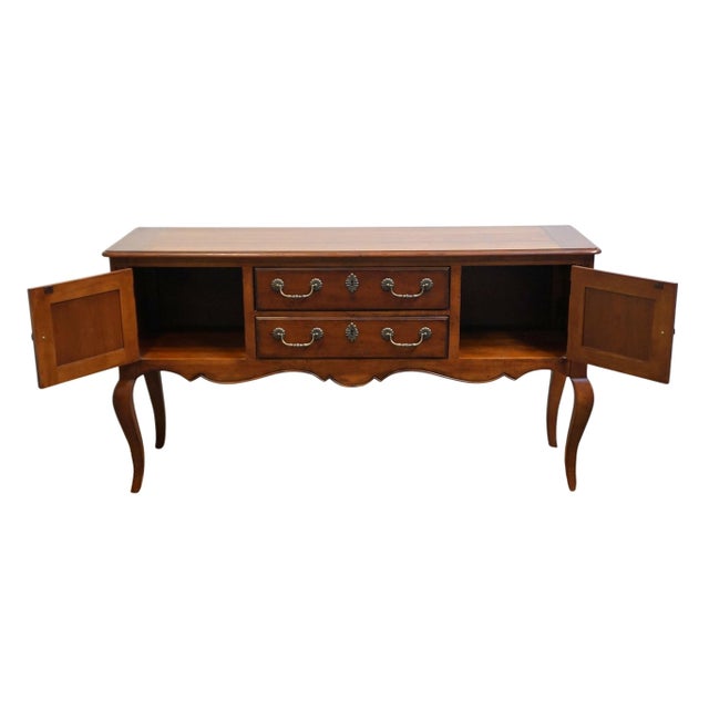 Late 20th Century Late 20th Century Hickory White Solid Cherry Traditional Style 68" Sideboard Buffet For Sale - Image 5 of 14