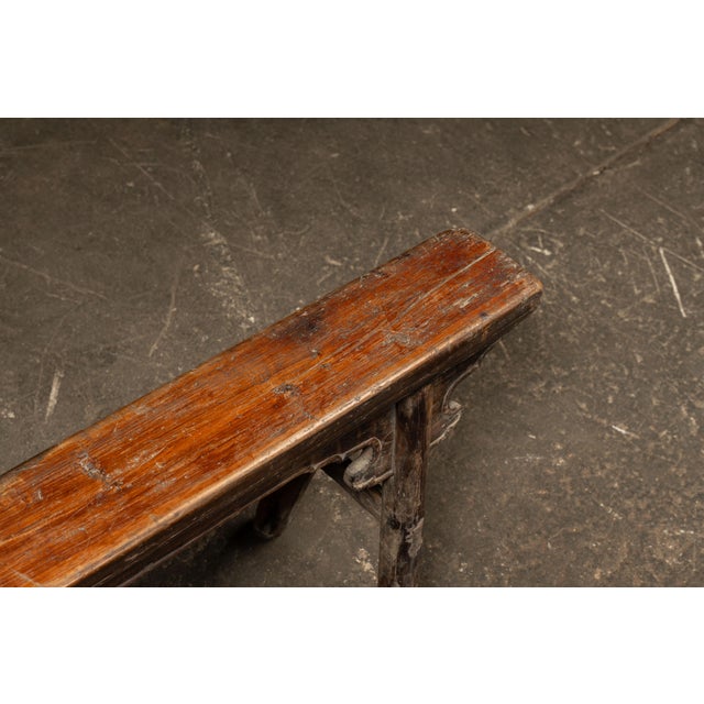 Late 19th Century Rustic East Asian Wooden Prayer Bench For Sale In Chicago - Image 6 of 8
