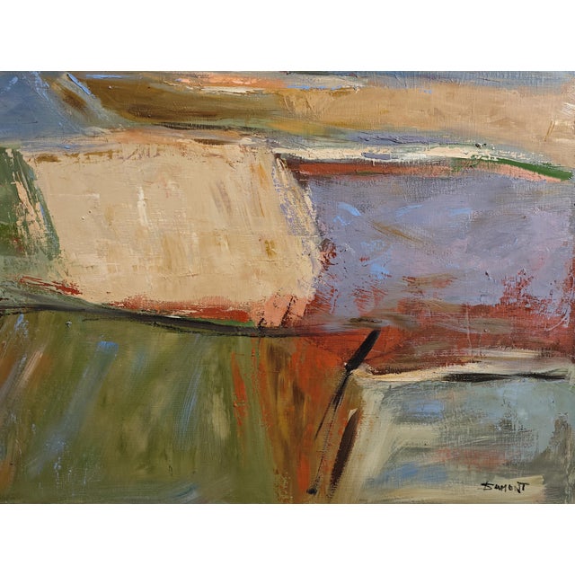 Contemporary Abstract Landscape Painting, Oil on Canvas by Sophie Dumont, Framed For Sale - Image 6 of 7
