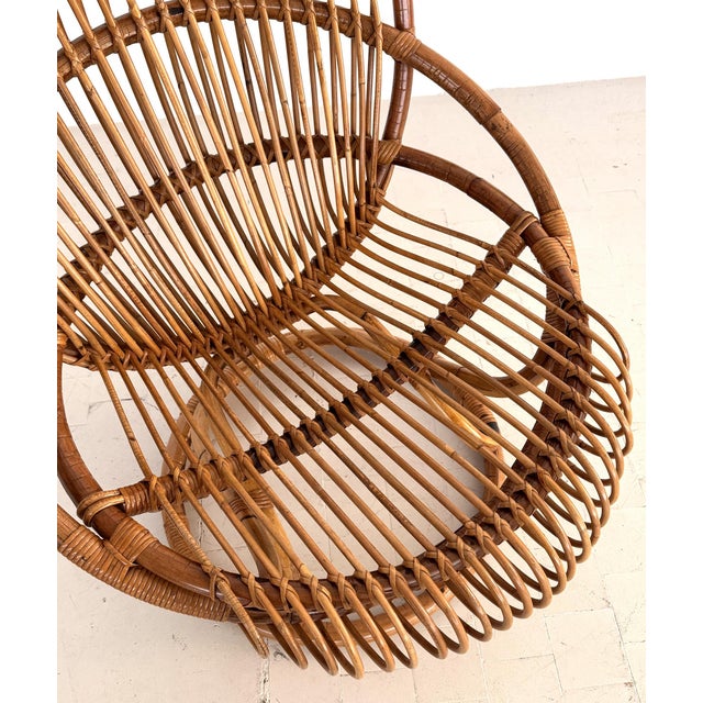 Organic Bamboo Rattan Chair by Tito Agnoli for Pierantonio Bonacina, 1960s For Sale - Image 12 of 16