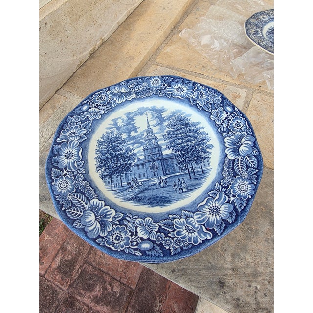 Blue 1940s Liberty Blue Staffordshire Ironstone Plates Set of 10 For Sale - Image 8 of 8