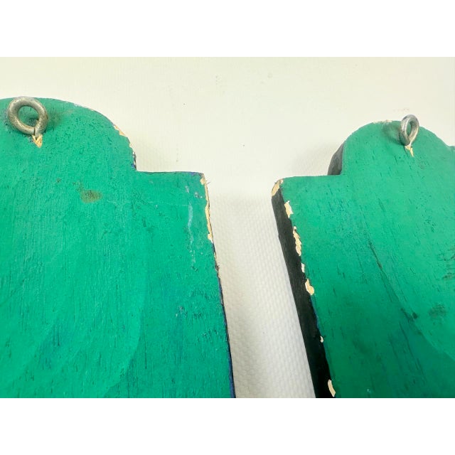 Carved and Painted Wood Masks from Bali, Set of 2 For Sale - Image 6 of 9