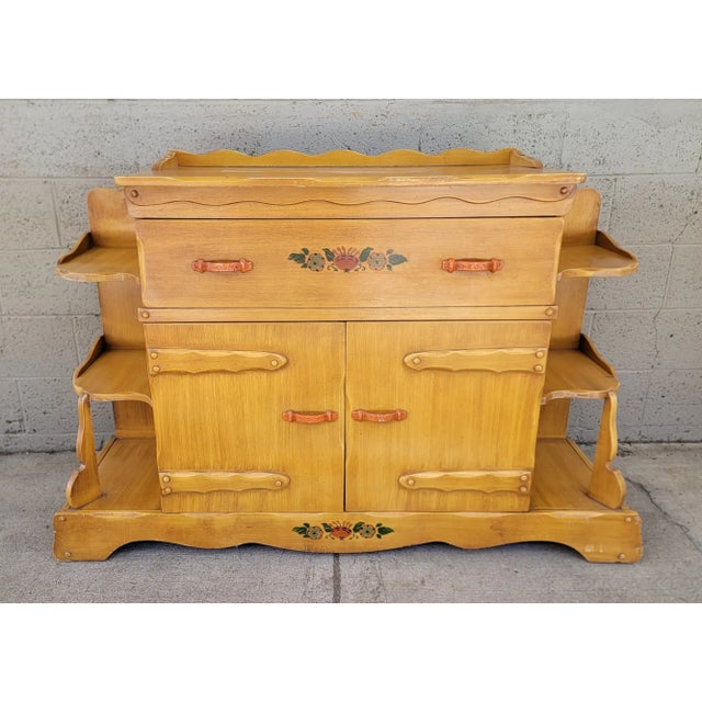 Monterey Style California Rancho buffet by La-Fiesta Furniture. Circa. 1930's. Original painted surface with hand-painted...