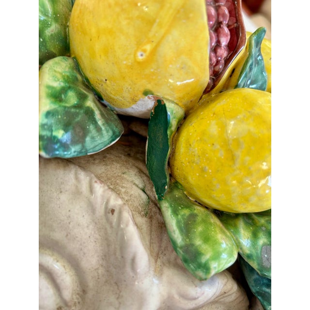 Italy Dottura Pottery Bacchus Mask Wall Plaque 14” X 14” For Sale - Image 4 of 4