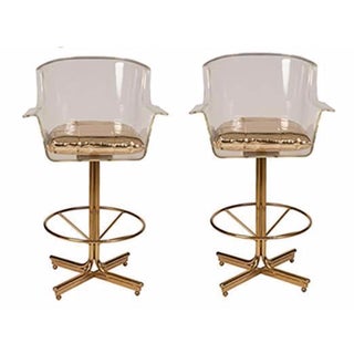 Charles Hollis Jones Swivel Bar Stools - Set of 2 For Sale
