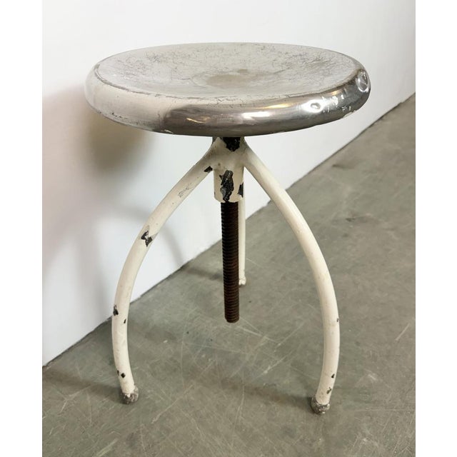Vintage Industrial Iron Stool, 1960s For Sale - Image 9 of 16