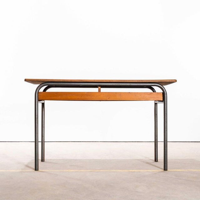 Mid-Century French Double School Desk or Console Table from Mullca, 1960s For Sale - Image 6 of 8