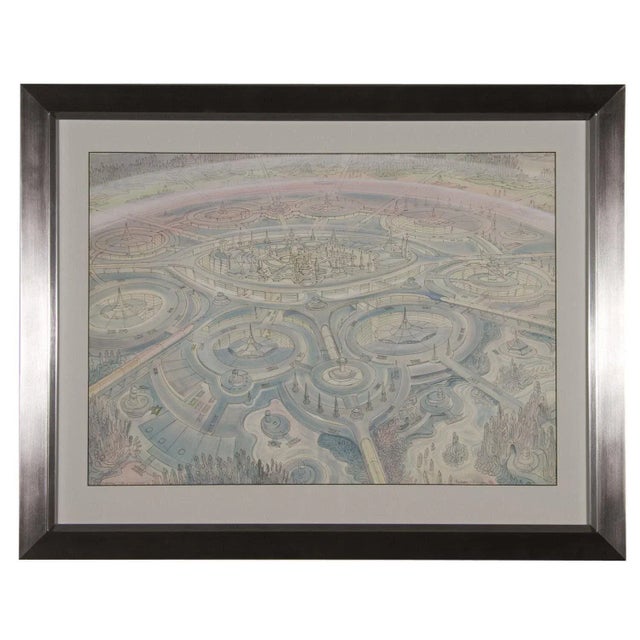 Michael Stringer, Set Design for Superman 1, 1976, Watercolour, Framed For Sale - Image 3 of 3