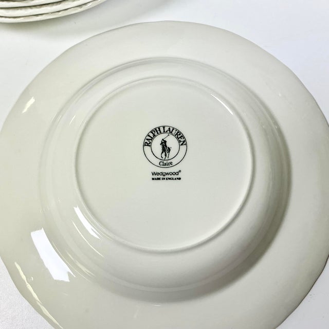 White 1989 Vintage English Americana Wedgwood for Ralph Lauren Le Blanc Claire Coupe Soup Bowl - Set of 7 For Sale - Image 8 of 9