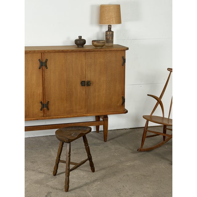Mid 20th Century Danish Modern Sideboard in Oak and Brass by Henning Kjærnulf, 1960s For Sale - Image 5 of 12