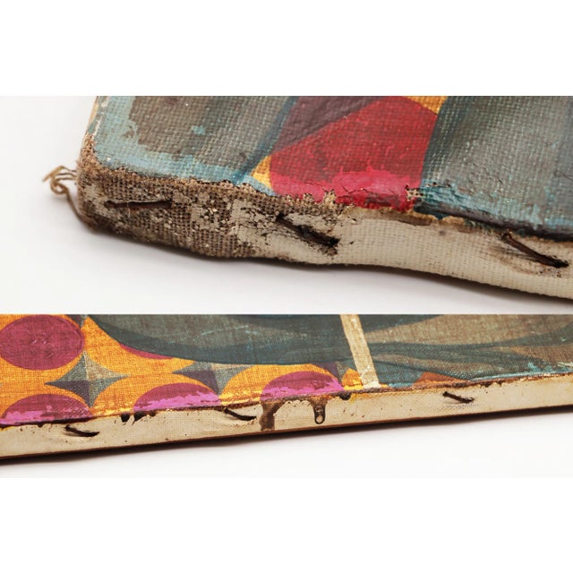 1970s French Semi-Nude Male Mixed Media on Canvas Painting, Unsigned (Gay Subject) For Sale - Image 11 of 12