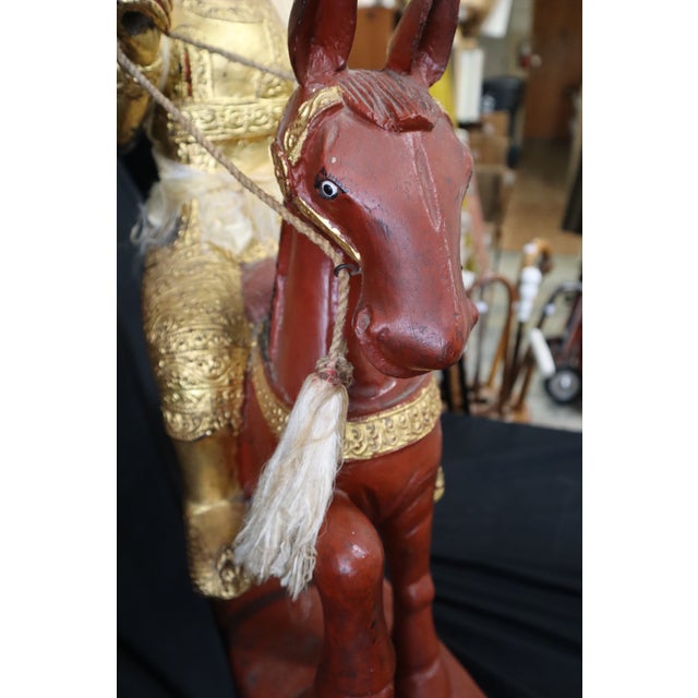 Antique Burmese Statue of Nat on Horseback For Sale - Image 12 of 16