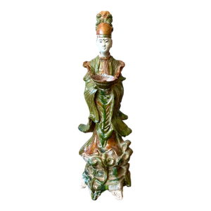 Vintage Asian Painted Ceramic Character