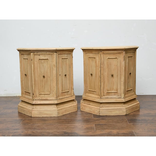 19th Century Pair of 19th Century Country French Pine Console Cabinets with Storage For Sale - Image 5 of 12
