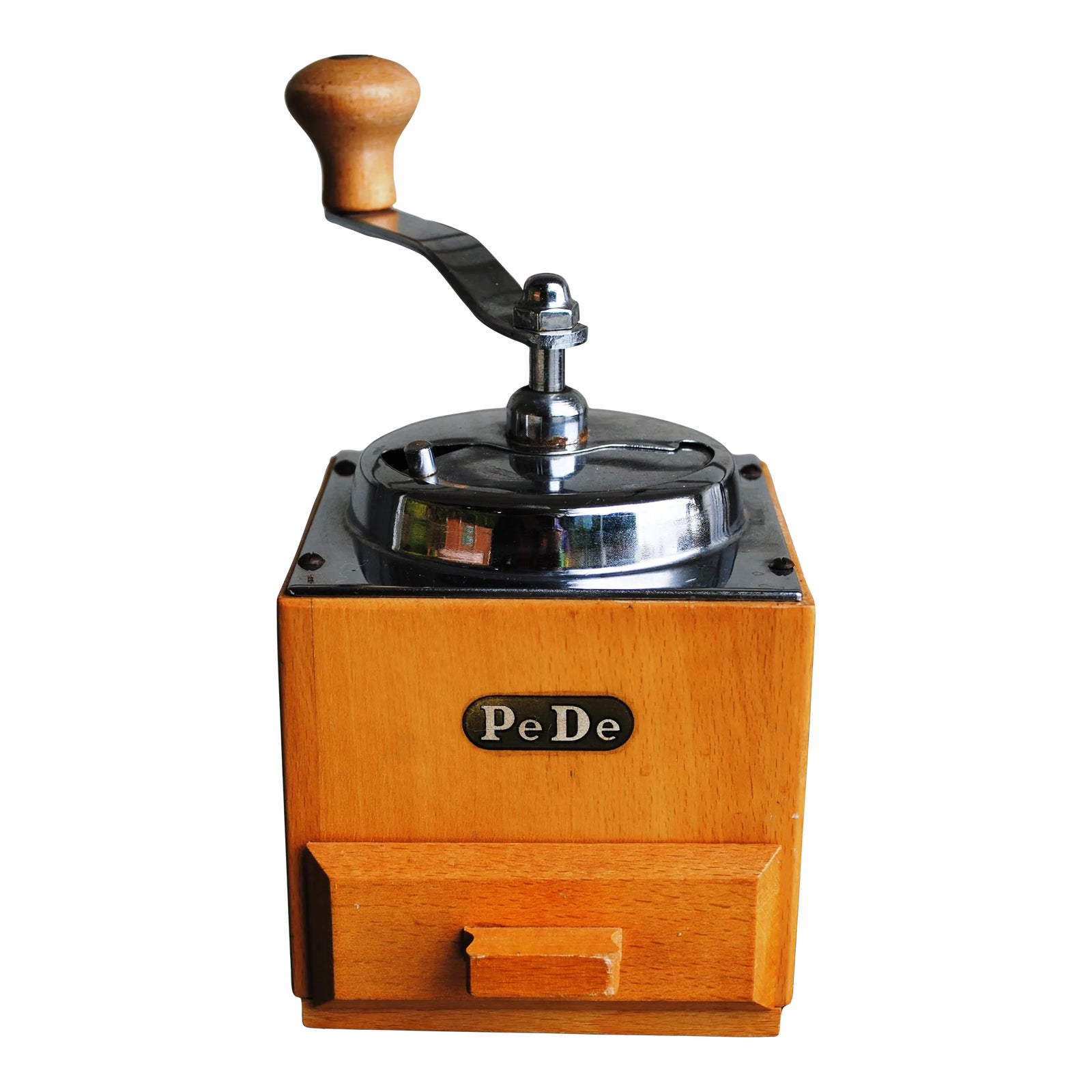 Mid 20th Century Vintage PeDe Wood Coffee Grinder Peter Dienes