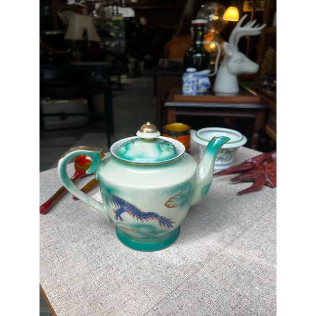 Ceramic Vintage Asian Style Ceramic Teapot For Sale - Image 7 of 11