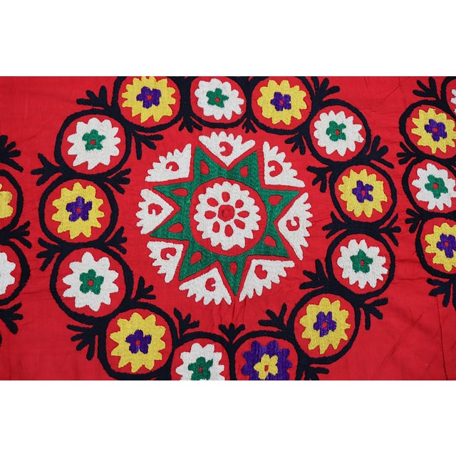 Vintage Hand-Embroidered Suzani Wall Hanging, 1920s For Sale - Image 12 of 18