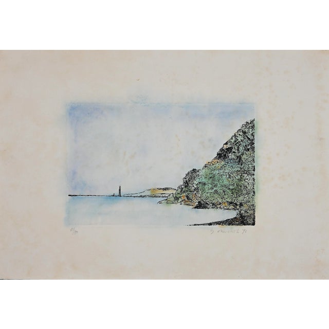 Scilla is a beautiful etching on cardboard, realized in 1971 by the Italian artist Giovanni Omiccioli (Rome, 1901-1975)....