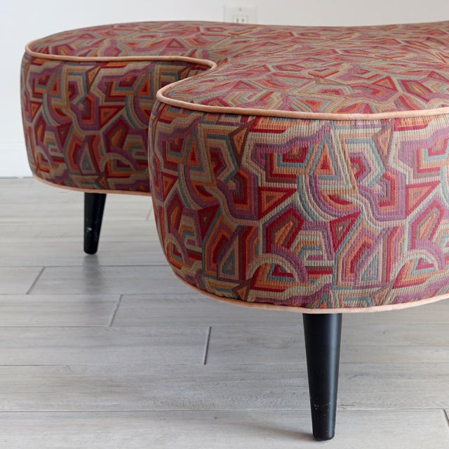 Wood Late 20th Century Milo Baughman for Thayer Coggin Trefoil Ottoman For Sale - Image 7 of 11