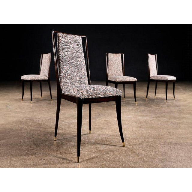 Mid-Century Modern Set of Four Brazilian Modern Dining Chairs in Rosewood by Giuseppe Scapinelli, 1950s - Lot 352 For Sale - Image 3 of 12