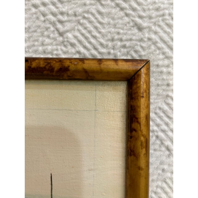 Teal Mid Century Oil on Board Chinese Junk Boats Painting For Sale - Image 8 of 9