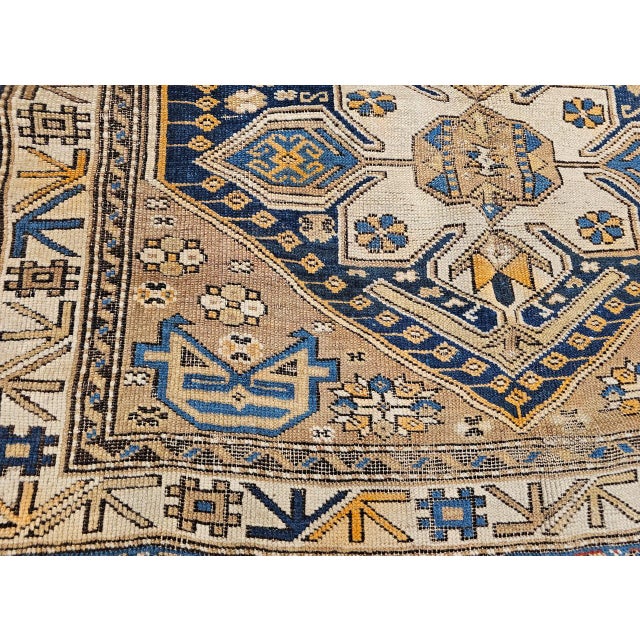Antique Caucasian Shirvan Area Rug, Hand-Woven Wool, Medallion Design, 3' x 5' For Sale - Image 18 of 18