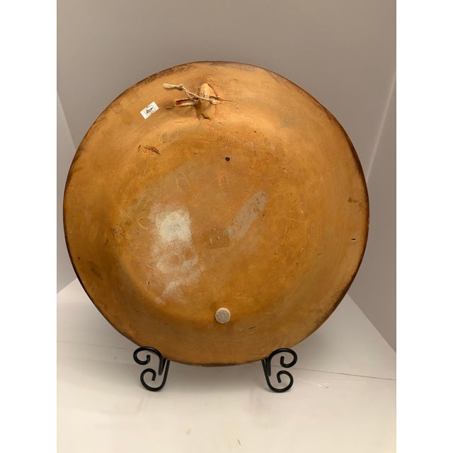 Mid 20th Century Large Hand-Painted Mexican Artisan Folk Art Clay Wall Plates by R. Galvan, Signed Southwestern Bohemian For Sale In Indianapolis - Image 6 of 8