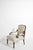 Pair of green and white stripes armchairs, XIXth c. Height: 77 cm - 30.31 in Length: 57 cm - 22.44 in Width: 57 cm - 22.44...
