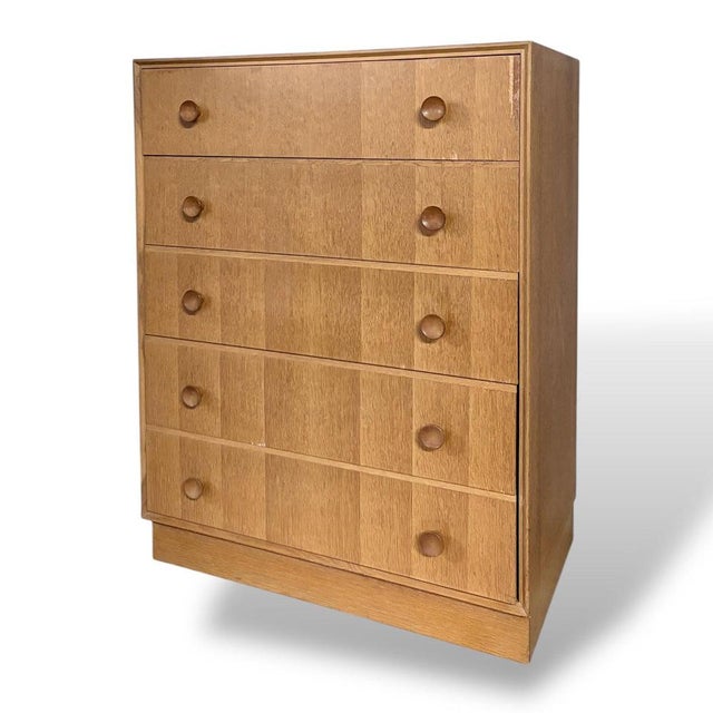 1960s Mid-Century Oak Tallboy Chest of Drawers from Meredew, 1960s For Sale - Image 5 of 9