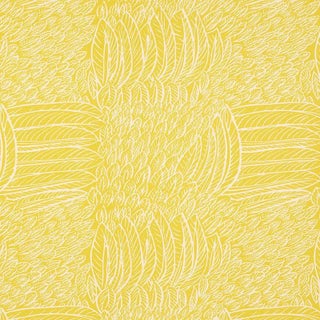 Schumacher Featherfest Fabric in Citron For Sale