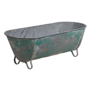 Industrial Galvanized Metal Container by Amaru, 1900 For Sale