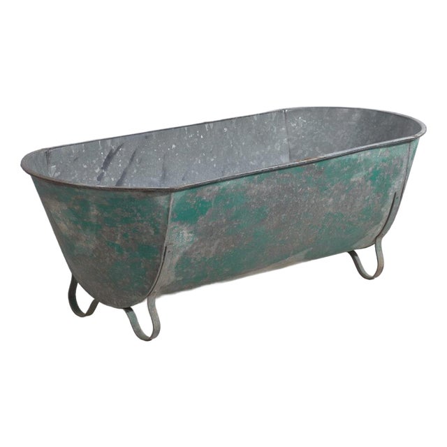Industrial Galvanized Metal Container by Amaru, 1900 For Sale