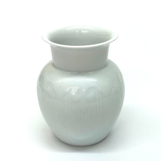 Ceramic White Textured Ceramic Mid-Century Vase Curation, Made in Germany - Group of 5 For Sale - Image 7 of 18