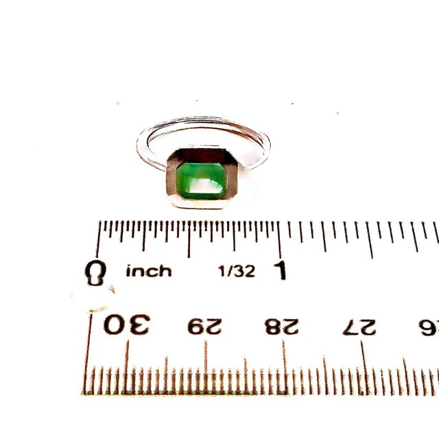 Natural Solitaire Colombian Emerald Ring 6.5 14k W Gold 1.35 Cts Certified For Sale - Image 10 of 11