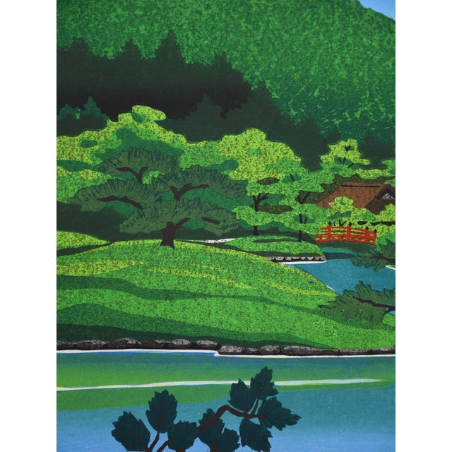 Masao Ido, Ritsurin Garden II, 1980, Woodblock Print For Sale - Image 8 of 14