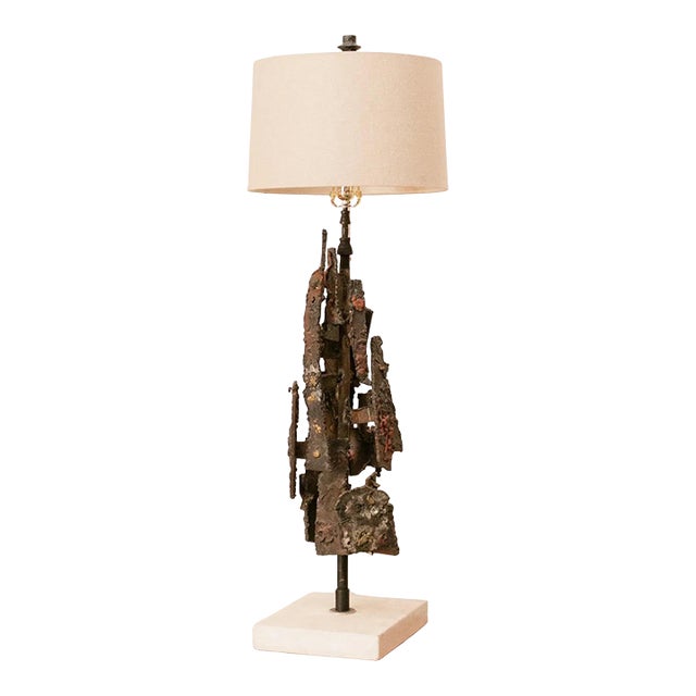 Unique Vintage Brutalist Table Lamp For Sale