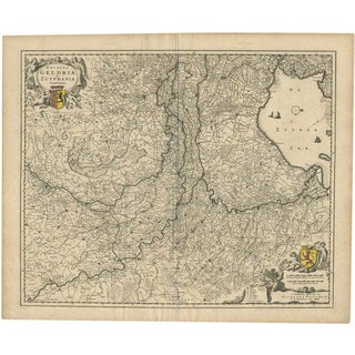 Antique Map of the Dutch Province of Gelderland by Visscher, 1670 For Sale