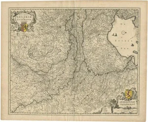 Antique Map of the Dutch Province of Gelderland by Visscher, 1670