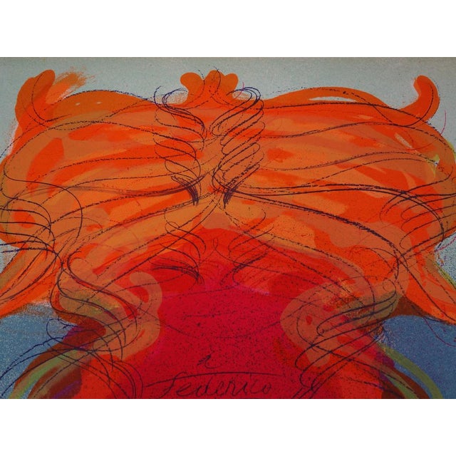 Jean MESSAGIER Tribute to Federico Fellini Original lithograph Signed in pencil Numbered / 100 On vellum 70 x 50 cm...