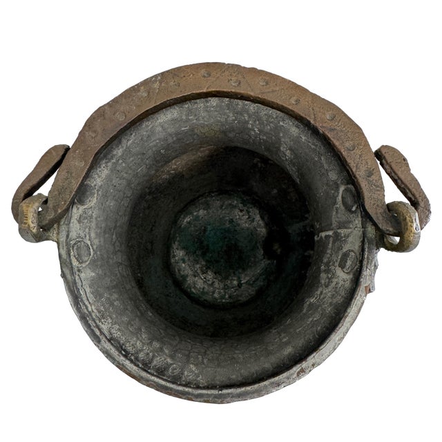 19th-Century South Indian Hand-Hammered Copper Water Vessel With Chased Rim For Sale - Image 13 of 16