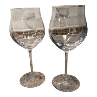 Saint-Louis Twist 1586 Mature Wine Crystal Glasses Set of 2 France For Sale