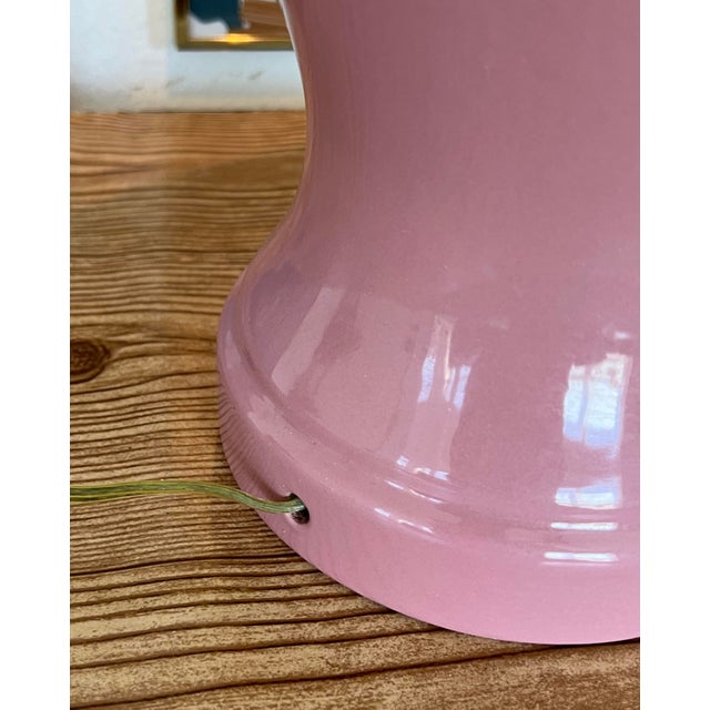 Rose Vintage Pink Ginger Jar Table Lamp Base | Glossy Blush Ceramic Lamp | Hollywood Regency Palm Beach Decor For Sale - Image 8 of 12