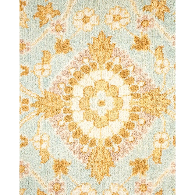 Contemporary Vintage Traditional Hand Knotted Wool Area Rug, Blue - 5'10" X 9'3" For Sale - Image 3 of 9
