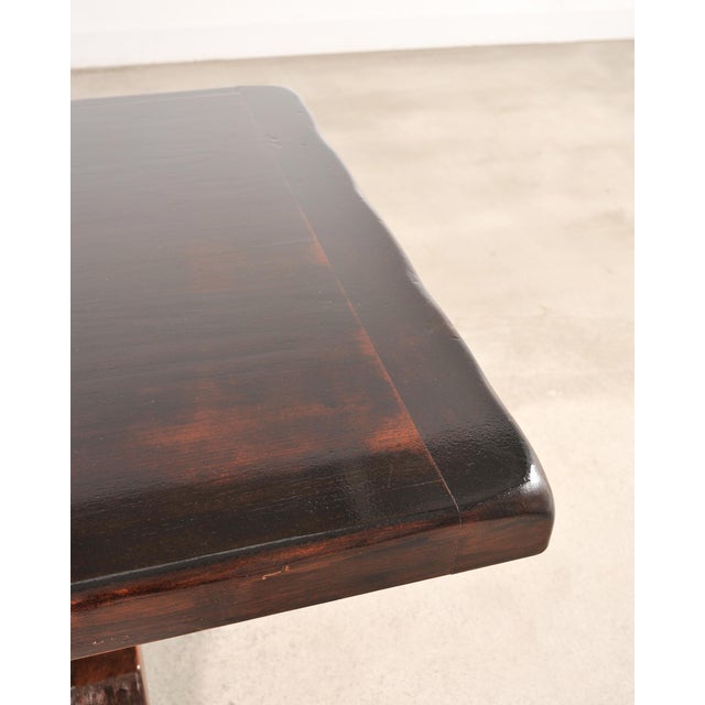 Country Italian Provincial Oak Farmhouse Trestle Dining Table 10 Ft For Sale - Image 14 of 17