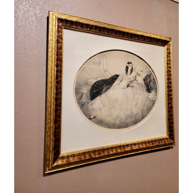 Black Louis Icart - The Woman With the Black Fan -Original 1931 Etching For Sale - Image 8 of 9
